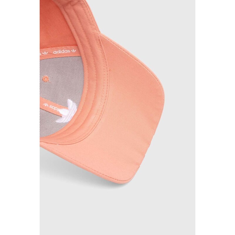 Bombažna bejzbolska kapa adidas Originals oranžna barva, IS4626