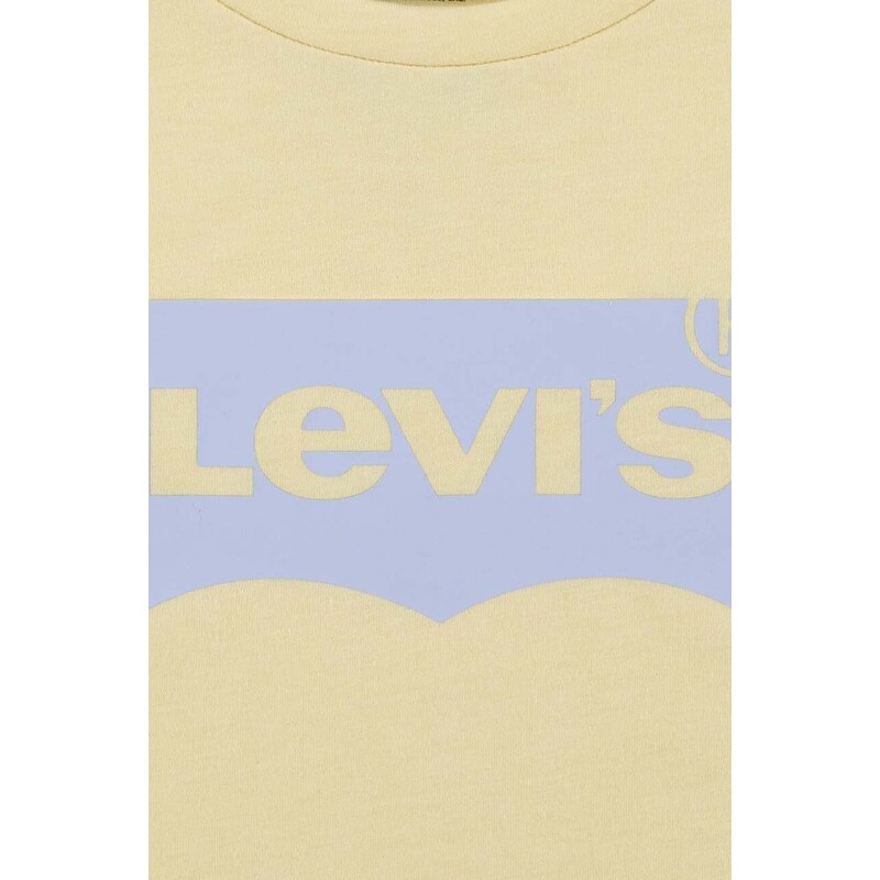 Otroška kratka majica Levi's zelena barva