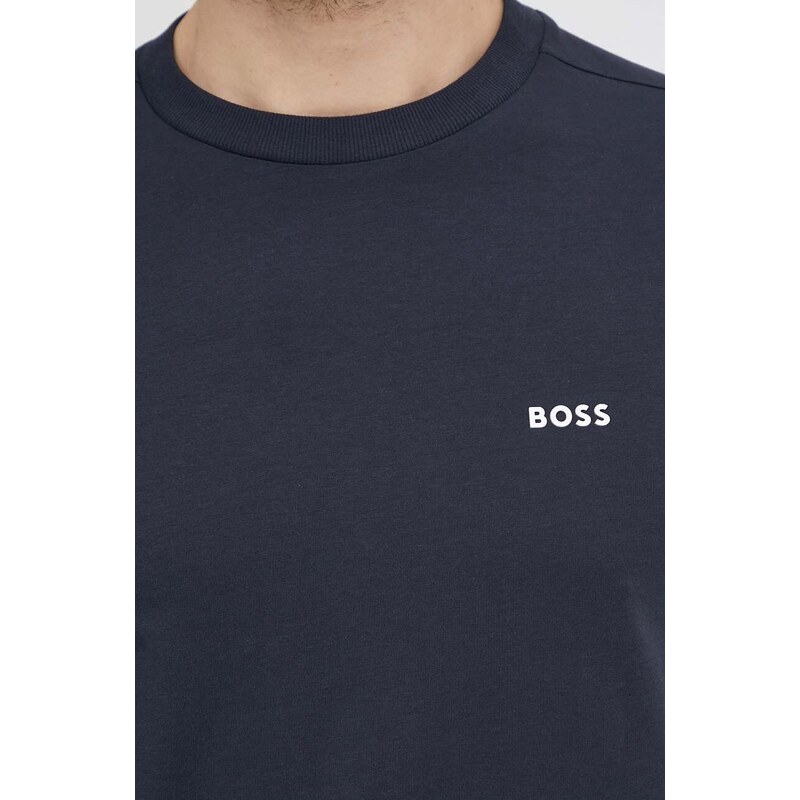 Kratka majica Boss Green moški, mornarsko modra barva