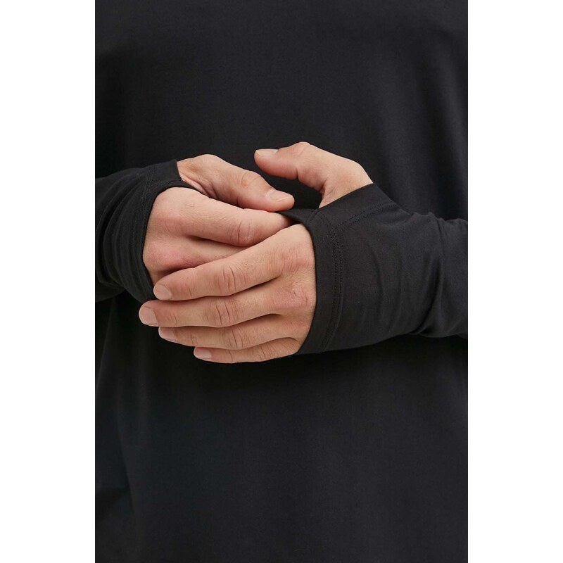 Športna majica z dolgimi rokavi Marmot Windridge črna barva