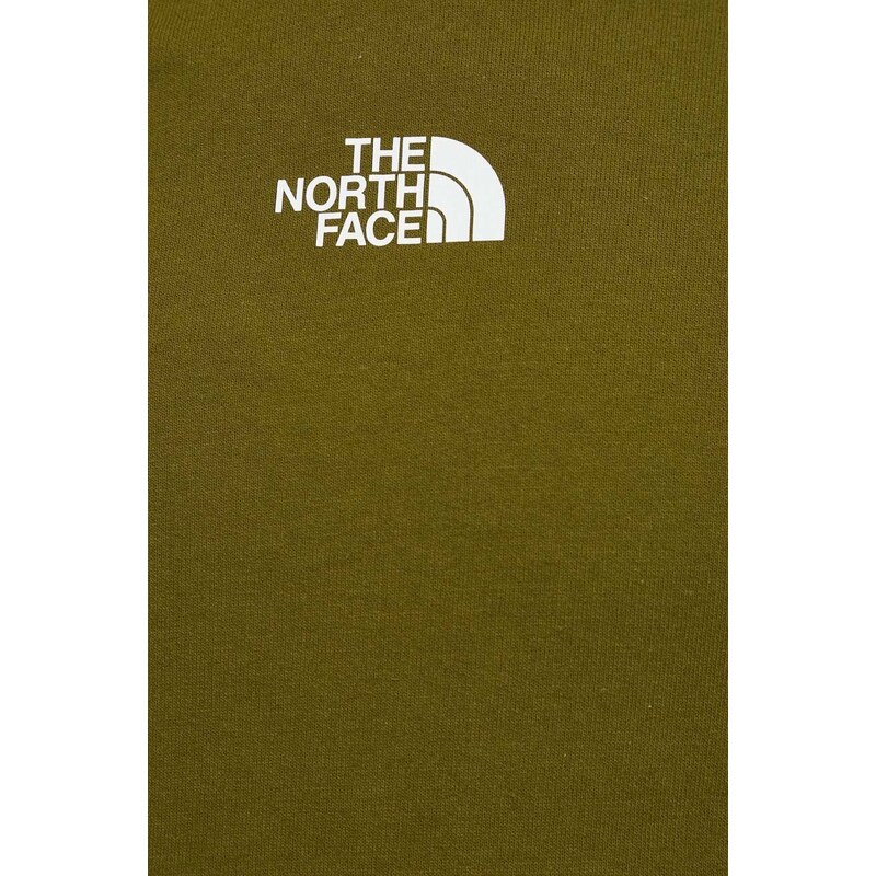 Bombažen pulover The North Face moški, zelena barva, s kapuco, NF0A87DBPIB1