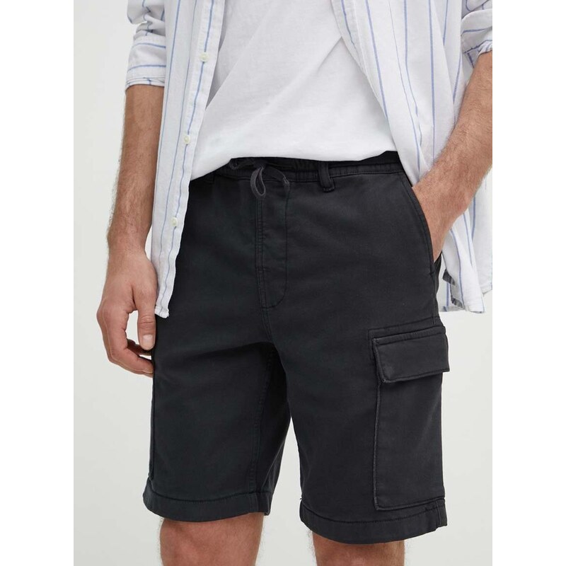 Kratke hlače Pepe Jeans GYMDIGO CARGO moške, črna barva, PM801077