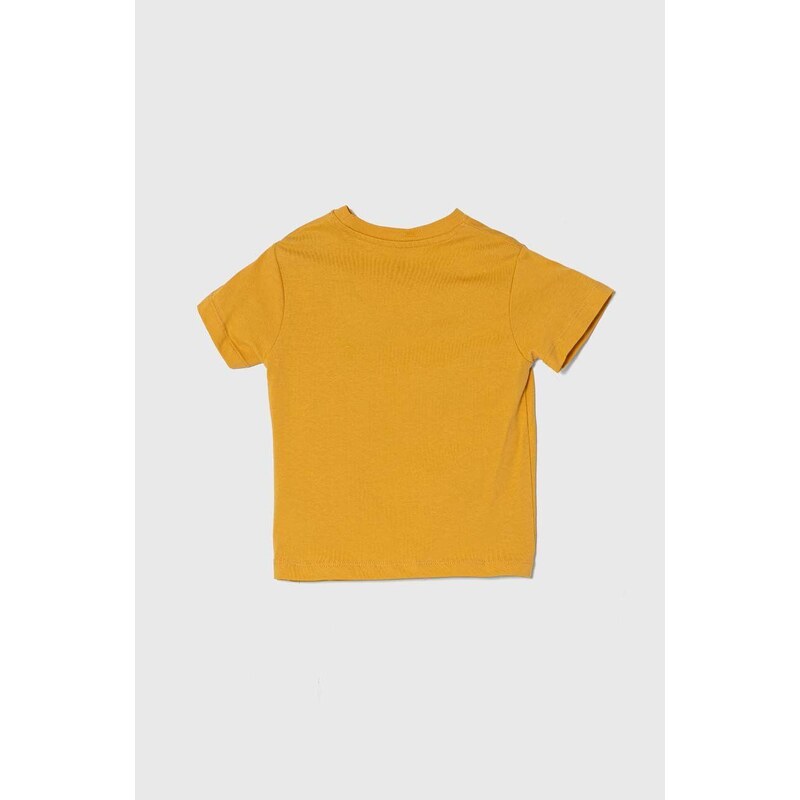 Otroška bombažna kratka majica zippy rumena barva
