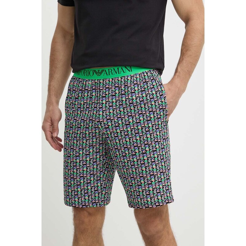 Pižama Emporio Armani Underwear moška, črna barva, 111573 4R508