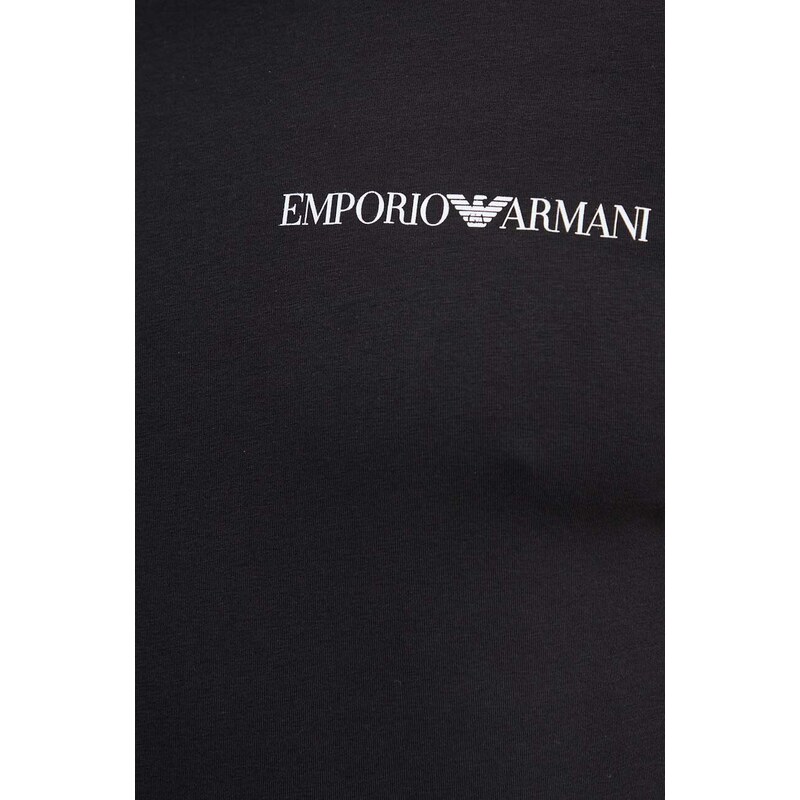 Pižama Emporio Armani Underwear moška, črna barva, 111573 4R508