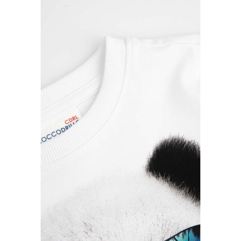 Otroška bombažna kratka majica Coccodrillo bela barva