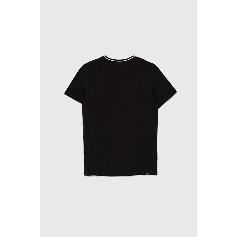 Otroška bombažna kratka majica Puma PUMA SQUAD B črna barva