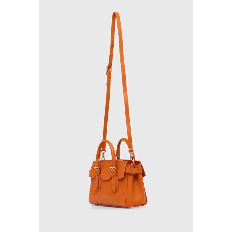 Usnjena torbica Guess DIANA oranžna barva, HWDIAA L4136