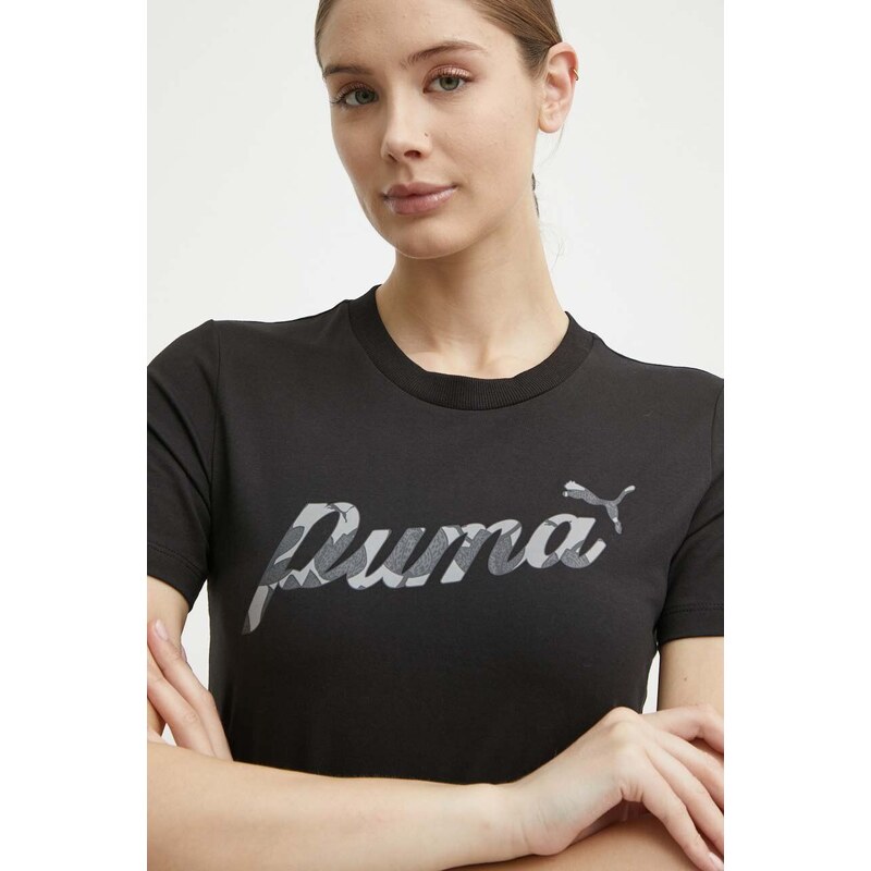Obleka Puma črna barva, 679674