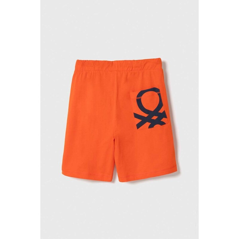 Otroške bombažne kratke hlače United Colors of Benetton oranžna barva