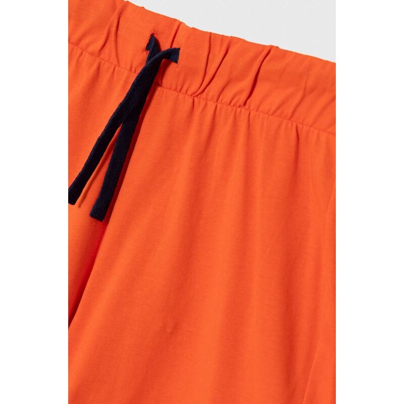 Otroške bombažne kratke hlače United Colors of Benetton oranžna barva
