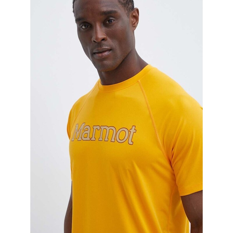 Športna kratka majica Marmot Windridge Graphic rumena barva