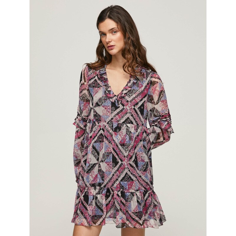 Pepe Jeans Obleka 'Pitu' modra / siva / roza / črna