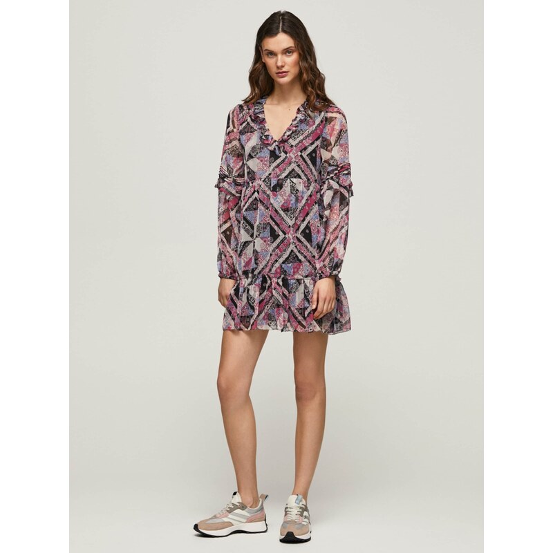 Pepe Jeans Obleka 'Pitu' modra / siva / roza / črna