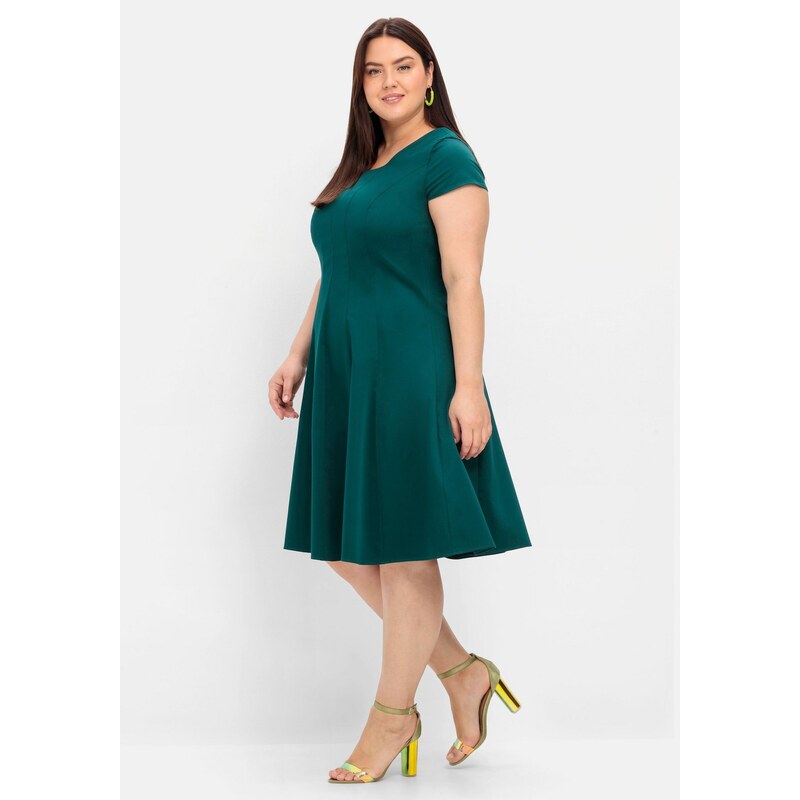 SHEEGO Koktejl obleka temno zelena