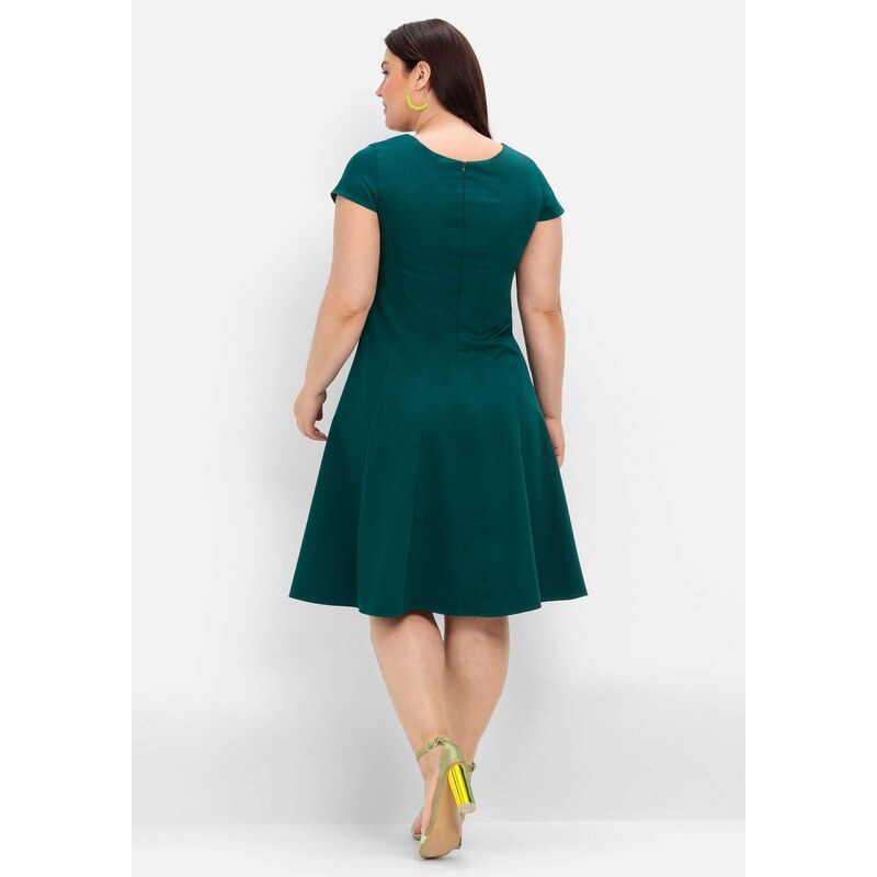 SHEEGO Koktejl obleka temno zelena