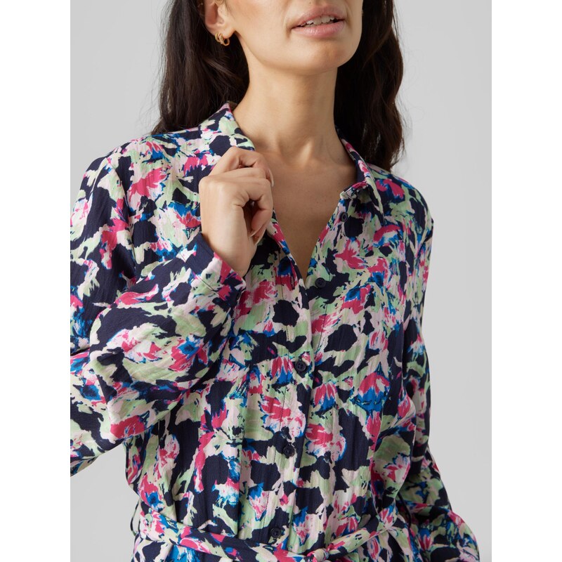 VERO MODA Dolga srajca 'BONNI BAY' modra / mornarska / roza / roza