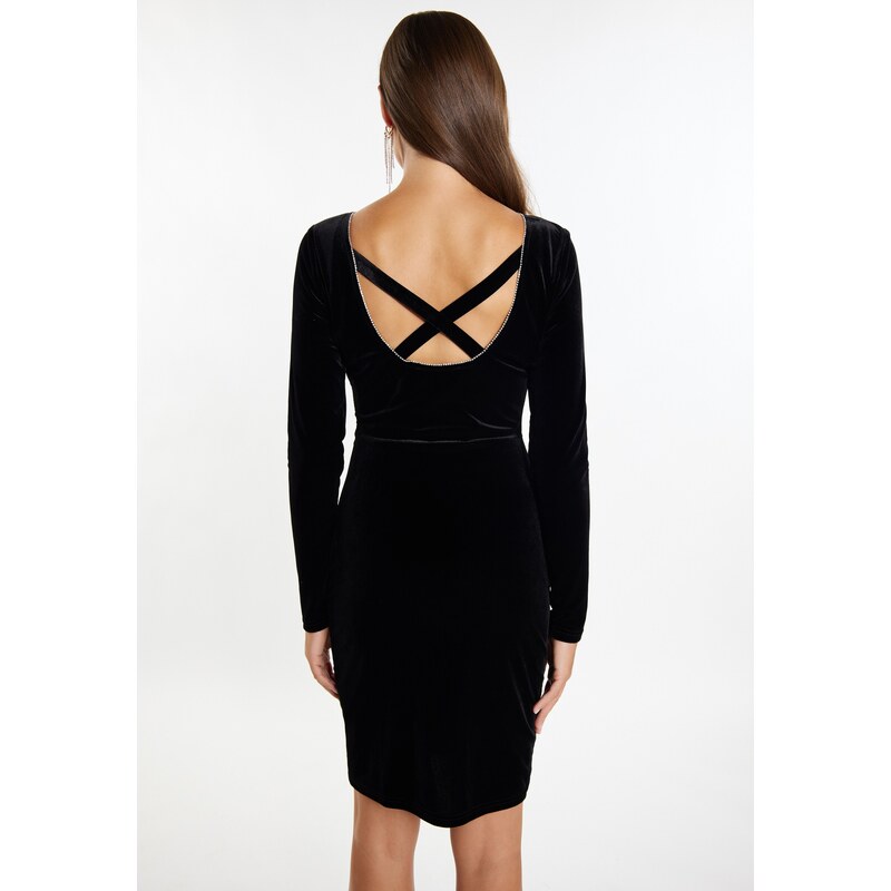 faina Koktejl obleka črna