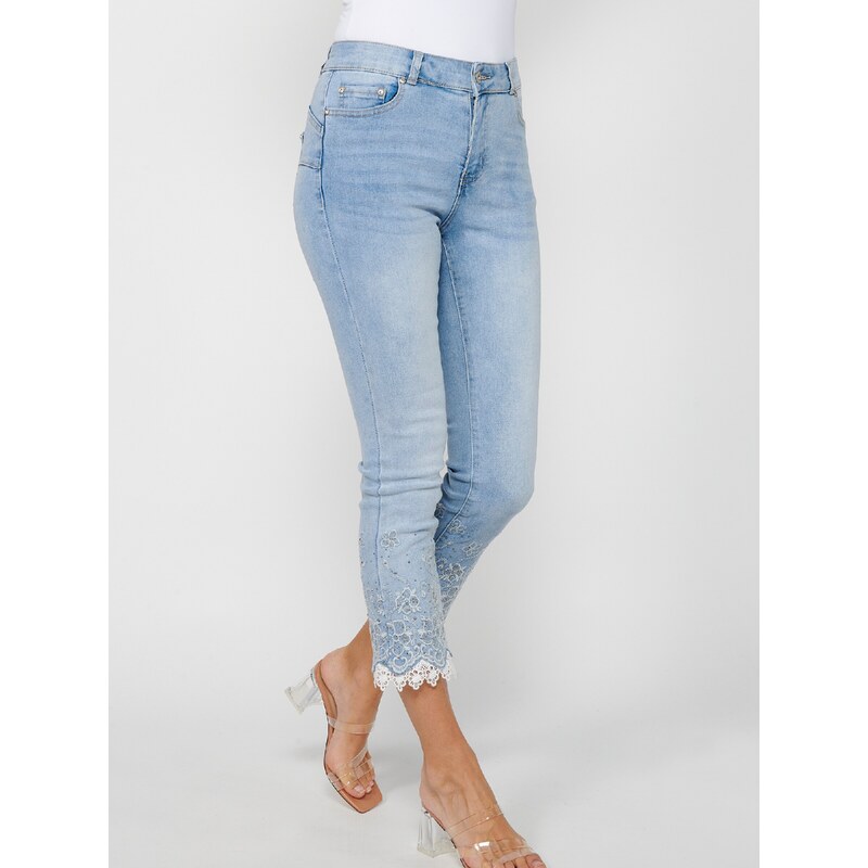 KOROSHI Kavbojke modra / moder denim / transparentna