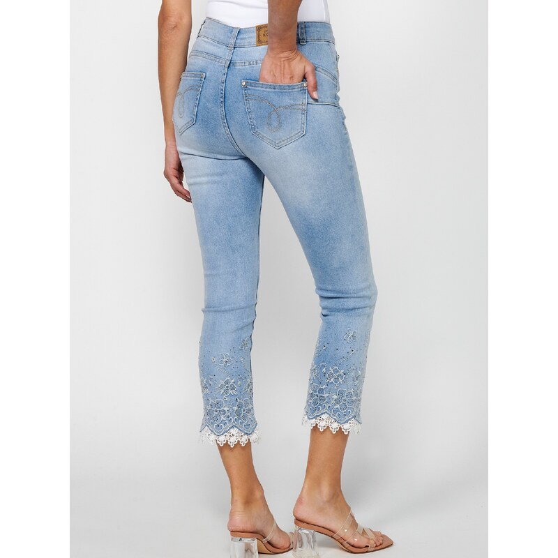 KOROSHI Kavbojke modra / moder denim / transparentna