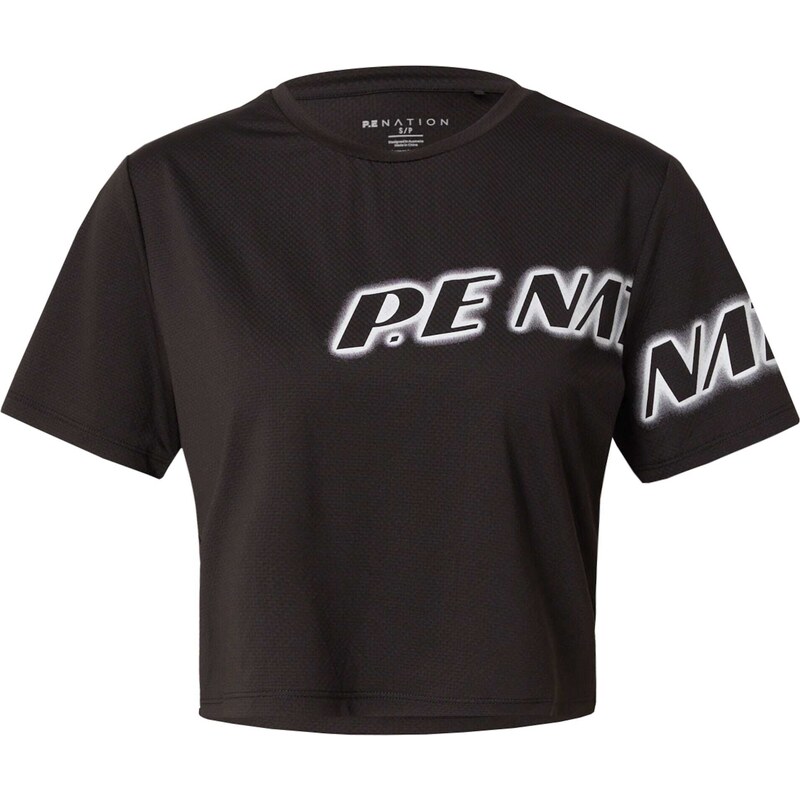 P.E Nation Funkcionalna majica 'Tiebreak Air' črna / bela