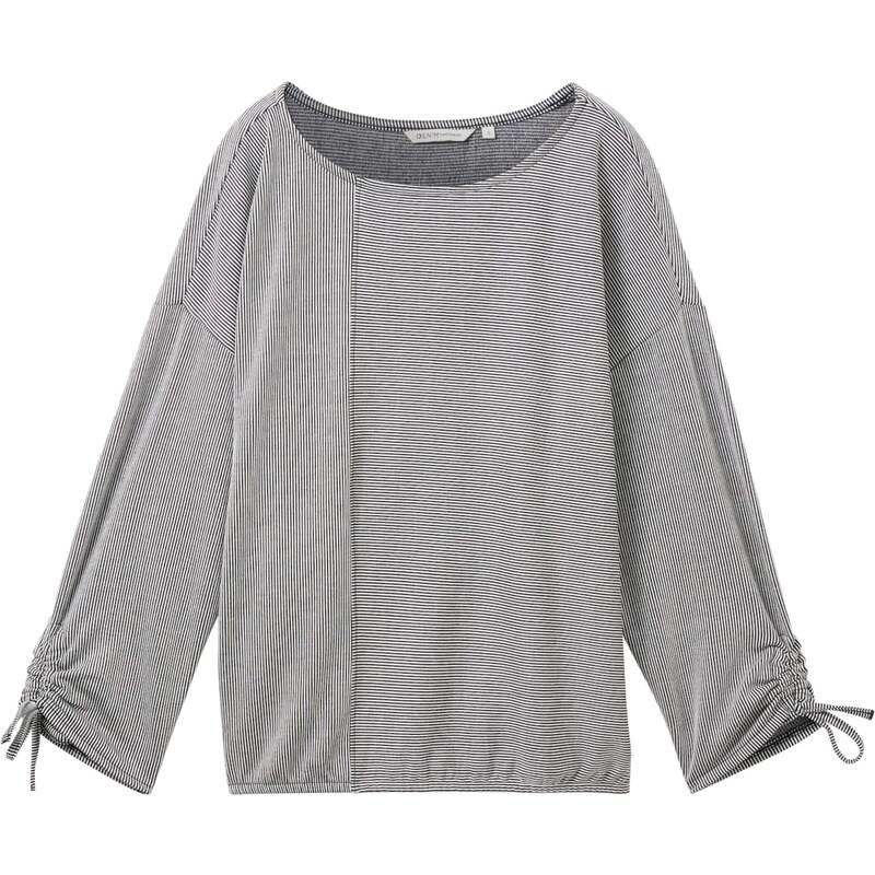 TOM TAILOR DENIM Majica mornarska / off-bela