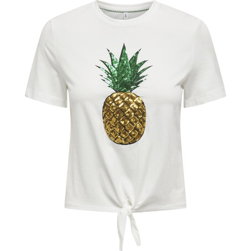 ONLY Majica 'ONLKITA' zlata / zelena / bela