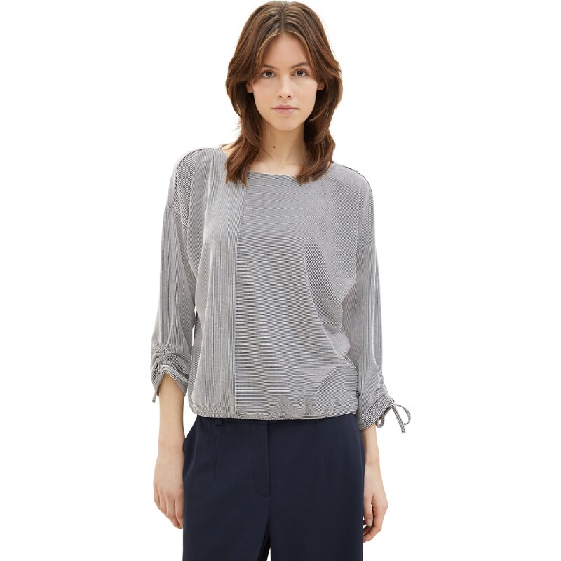 TOM TAILOR DENIM Majica mornarska / off-bela