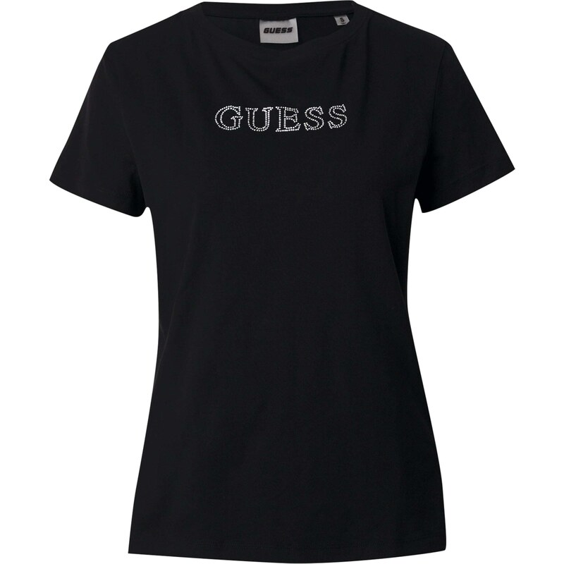 GUESS Funkcionalna majica 'Briana' črna / srebrna