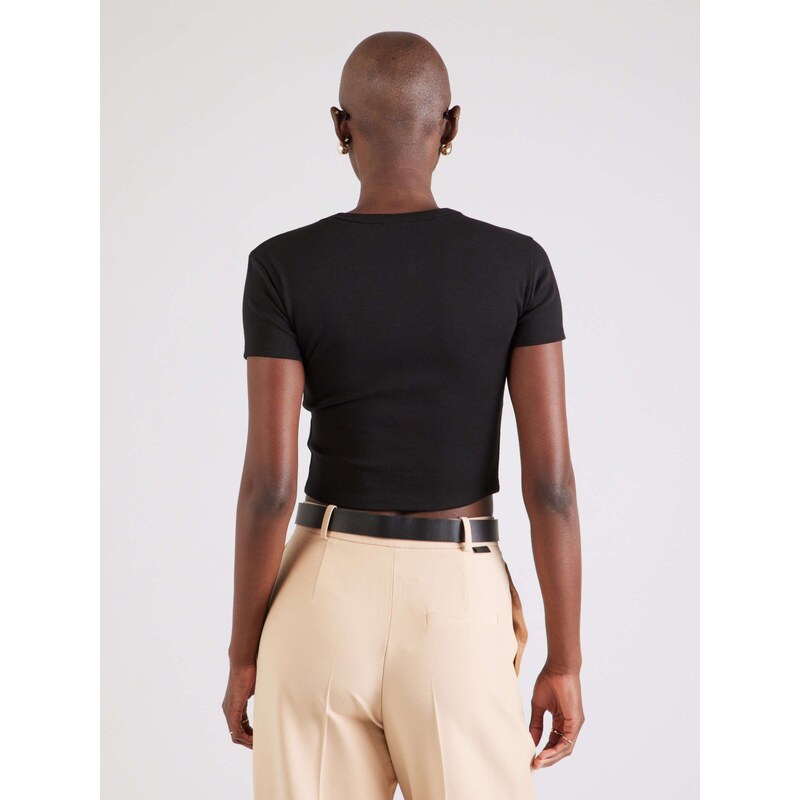 HUGO Majica 'Delanor' črna / bela