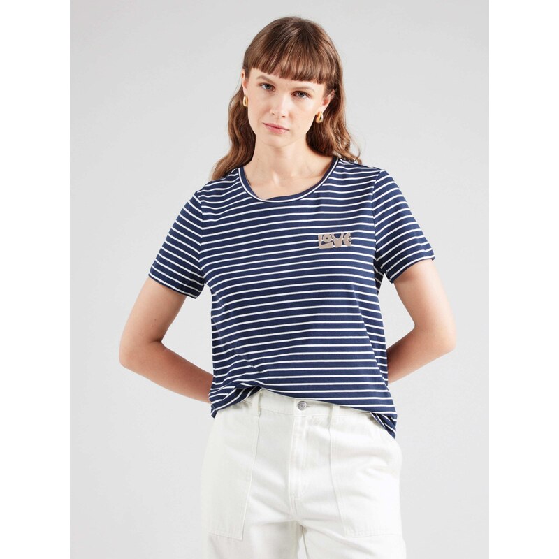 VERO MODA Majica mornarska / temno siva / bela