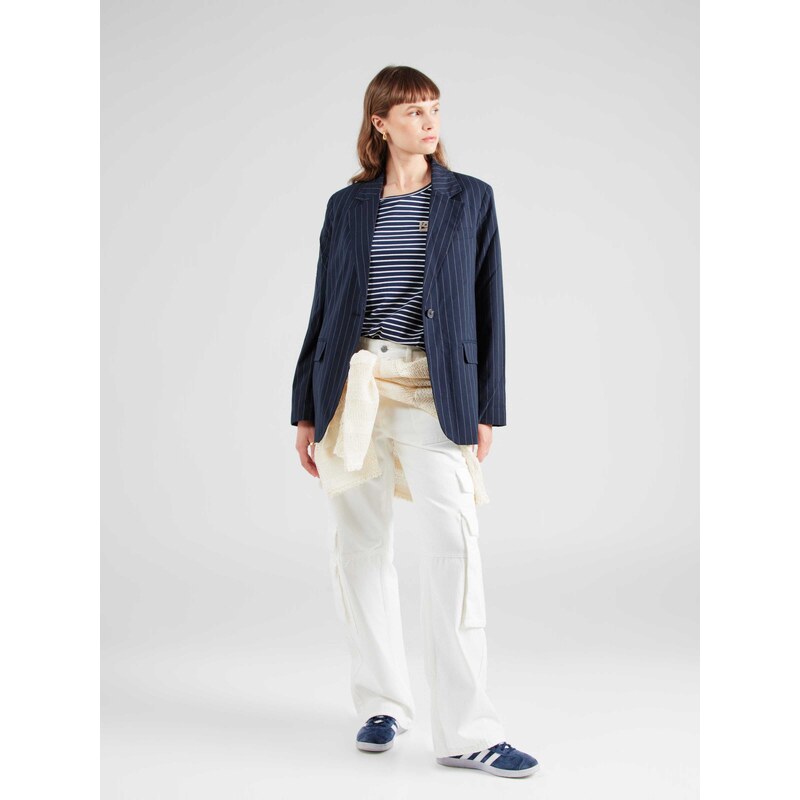 VERO MODA Majica mornarska / temno siva / bela