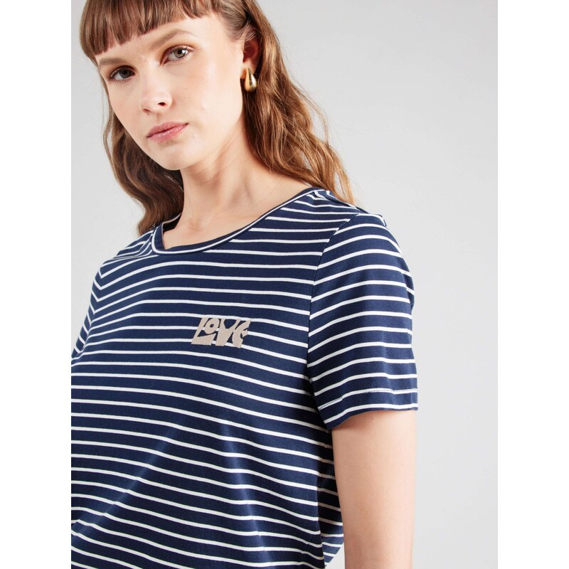 VERO MODA Majica mornarska / temno siva / bela