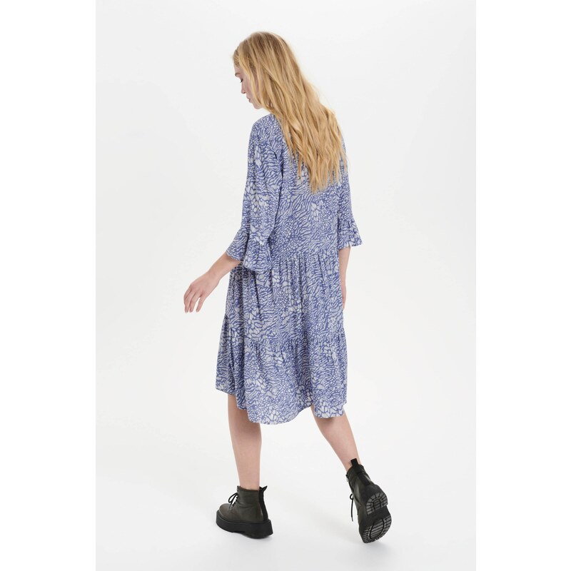 SAINT TROPEZ Obleka 'Eda' bež / kraljevo modra