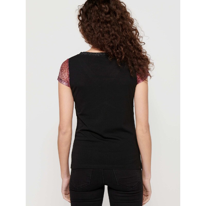 KOROSHI Majica temno rdeča / črna