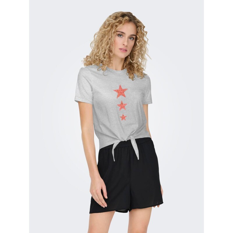 ONLY Majica 'ONLKITA' pegasto siva / staro roza