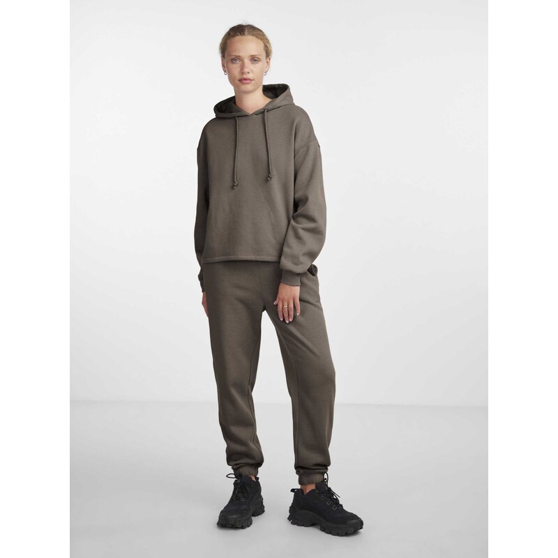 PIECES Hlače 'PCCHILLI' temno rjava