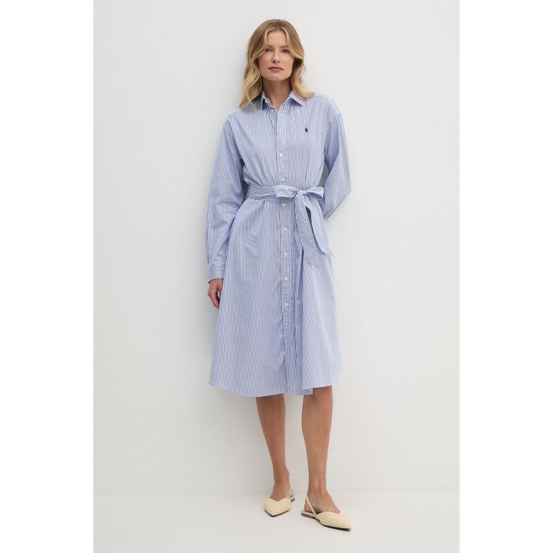 Bombažna obleka Polo Ralph Lauren