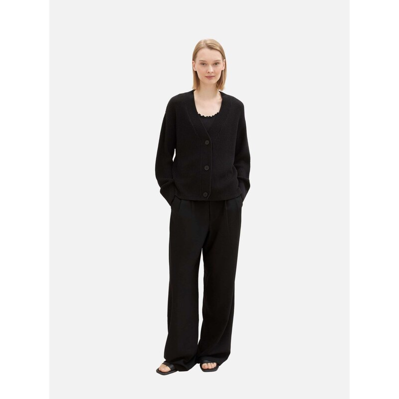 TOM TAILOR DENIM Pletena jopa črna