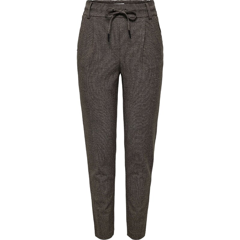 ONLY Hlače z naborki črna / naravno bela