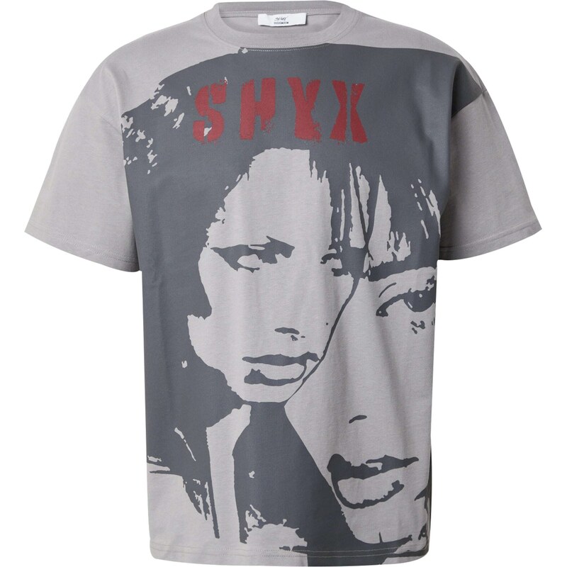 SHYX Majica siva / grafit / rdeča