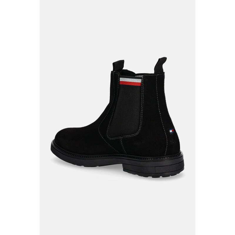 Chelsea iz semiša Tommy Hilfiger HILIFGER OUTDOOR SUEDE CHELSEA moški, črna barva, FM0FM05191