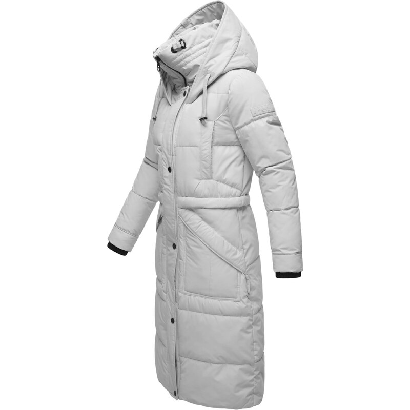 MARIKOO Zimski plašč 'Ayumii' svetlo siva / črna