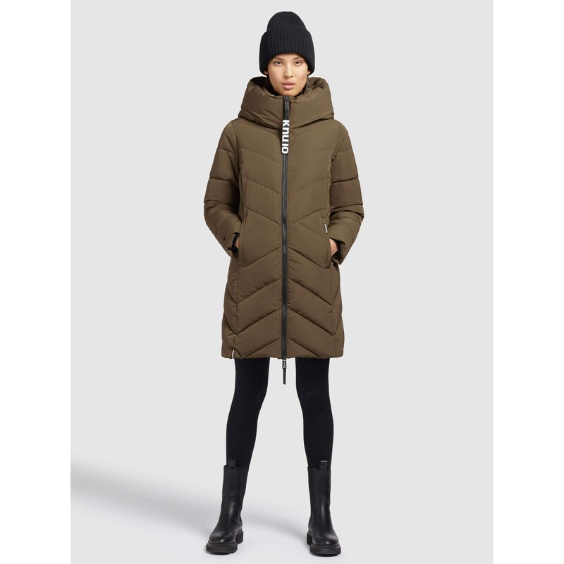 khujo Zimski plašč 'Darka' sepija / črna / bela