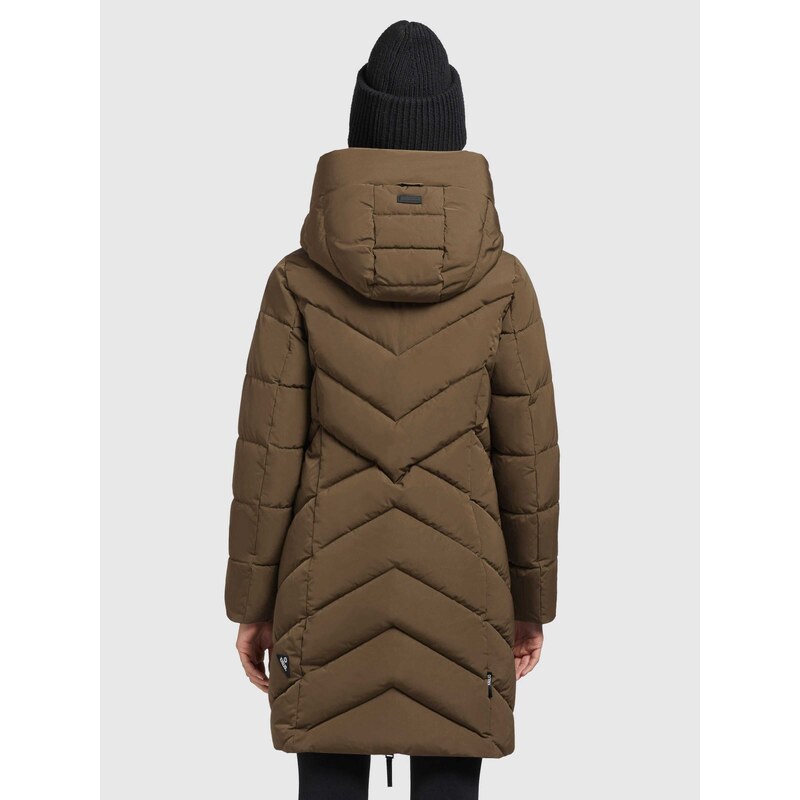 khujo Zimski plašč 'Darka' sepija / črna / bela