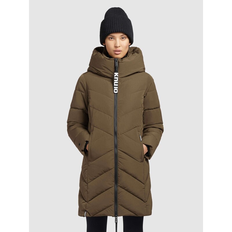 khujo Zimski plašč 'Darka' sepija / črna / bela