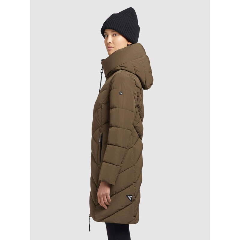 khujo Zimski plašč 'Darka' sepija / črna / bela