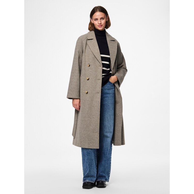 PIECES Prehoden plašč 'PCMarbel' pikčasto rjava