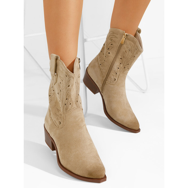 Zapatos Kavbojski gležnjarji Sharonna bež