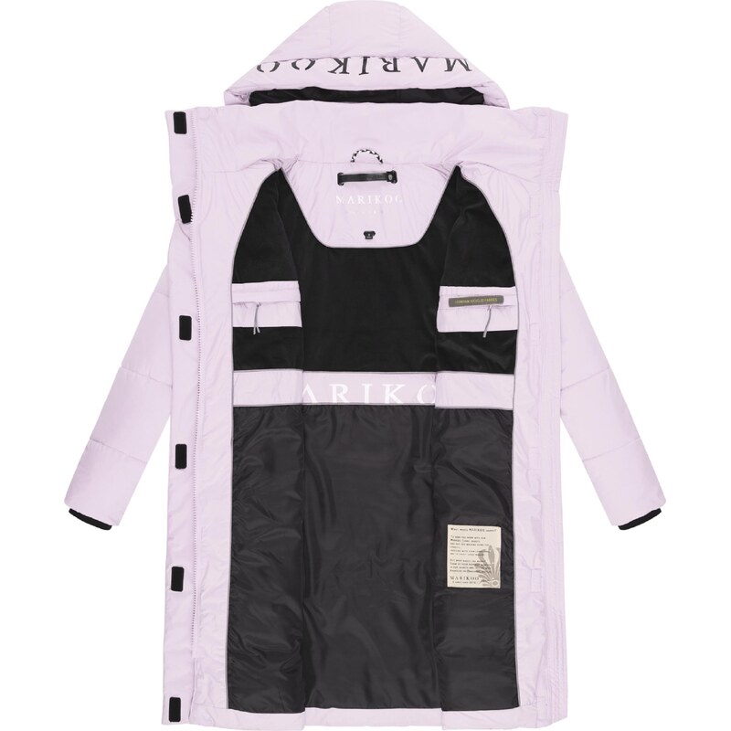 MARIKOO Zimski plašč roza / črna